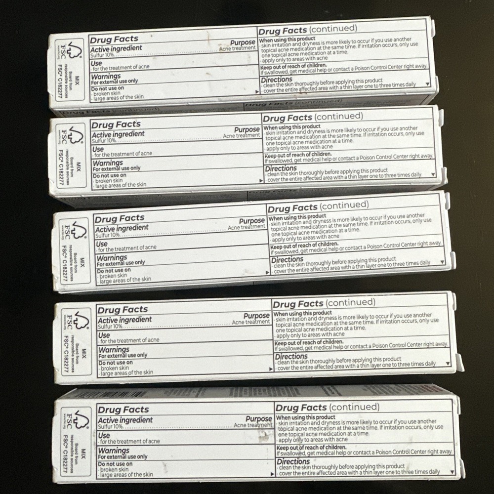 Set Of 5 New Thayers Rapid Acne Treatment 10% Sulfur Acne Prone Skin Exp 11/26 - Picture 4 of 6